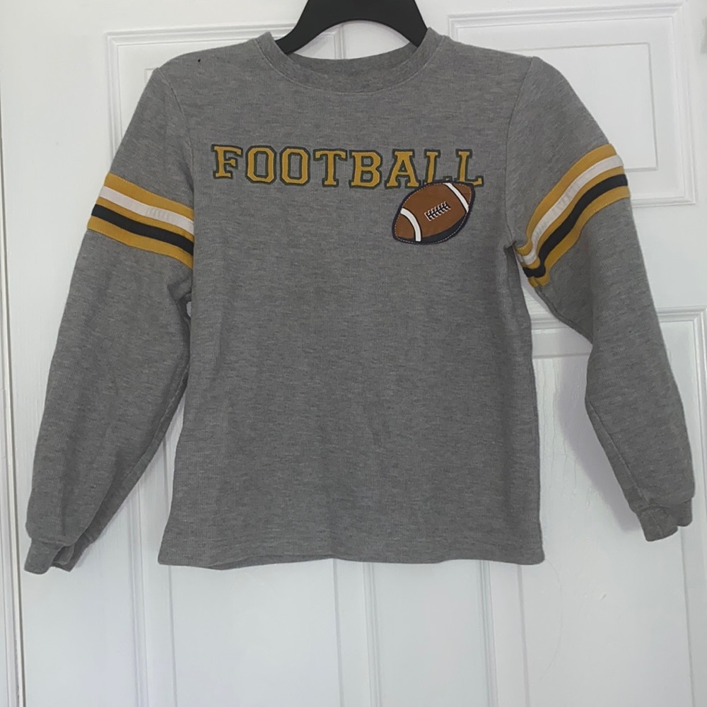 Kid’s Cotton Long-Sleeved Shirt | “Football” Stitching | Striped Sleeves
